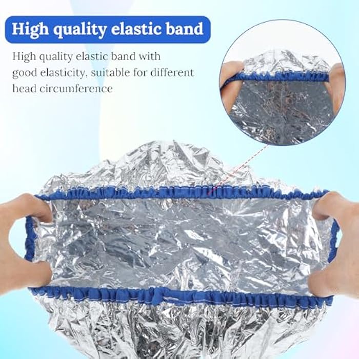 cobee 4 Pcs Heat Cap for Deep Conditioning, Thickened Aluminum Shower Cap Steam Cap, Reusable Conditioning Processing Caps for Hair for Home and Salon Dyeing Use(4 Pcs) - Image 3